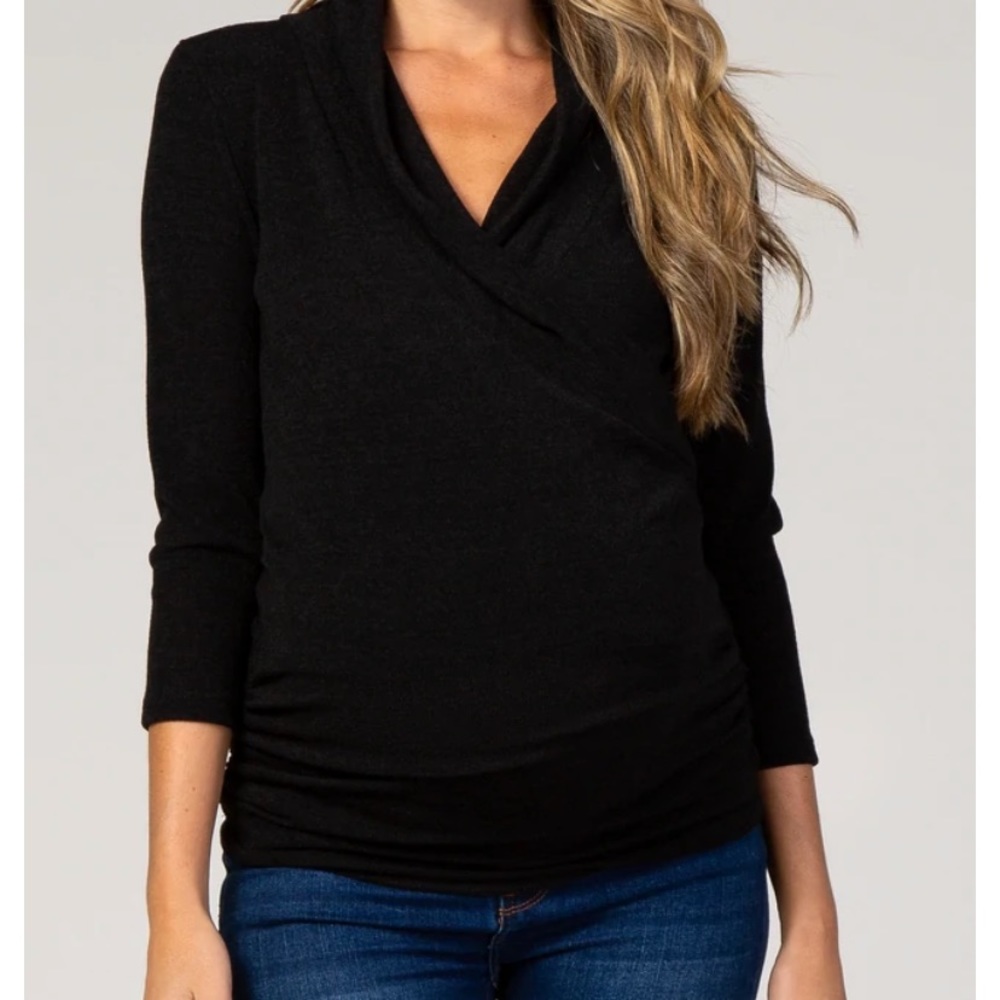 Black Knit Maternity/Nursing Top, NWT